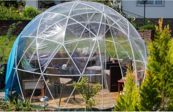 5M Luxury Geodesic Dome Tent met Staalpijpen en Transparante de Partijtenten van de Dekkingskoepel