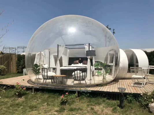 De Iglo Transparante Opblaasbare Tent van het koepelhuis met 4 Delen Badkamers, woonkamer, slaapkamer en gang