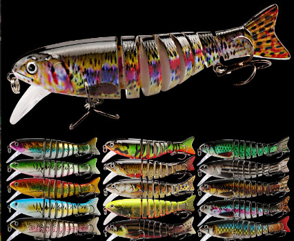 17 Kleuren 17 de Ogen Plastic Aas van CM/11g 6#Hooks 3D Volledig het Zwemmen Laag Multi Verbonden Visserijlokmiddel