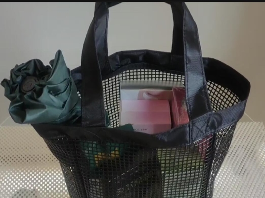 OEM Service Mesh Handbag Voor Beach Outdoor Sports Of Winkelen PVC Mesh opslagzak