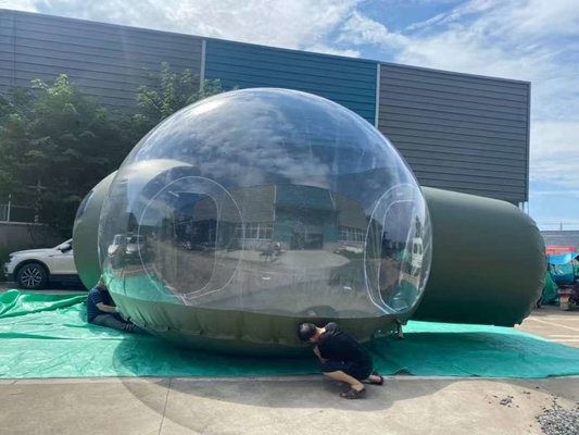 Op maat gemaakte ontwerpen geaccepteerd opblaasbare bubbel tent Productgrootte 5M Plastic Type Clear