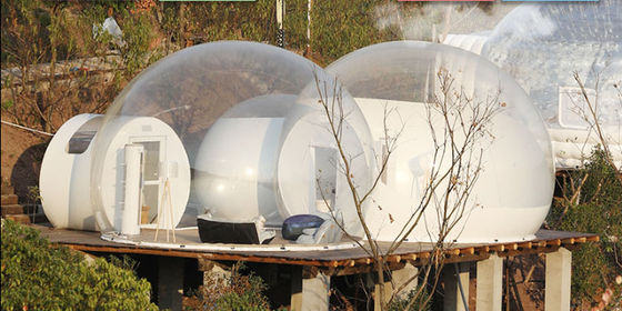 Professionele ontwerp opblaasbare bubbel tent met badkamer woonkamer en slaapkamer voor buiten avonturen