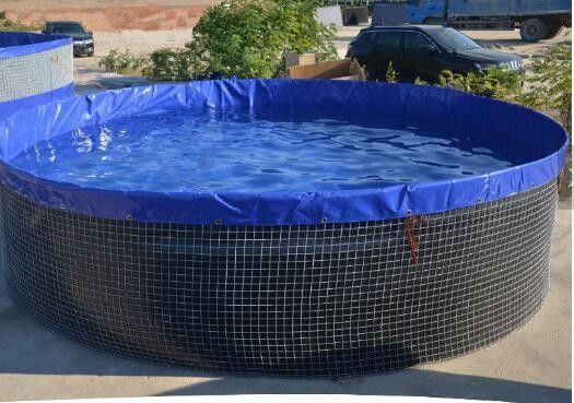 16m Diameter 301.440 liter Opvouwbare ronde visvijver PVC-doek Buitenvisvat